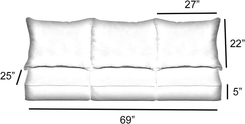 Trupedic X Sunbrella - Deep Seating Sofa Pillow and Cushion Set, 23 in X 25 in X gallery