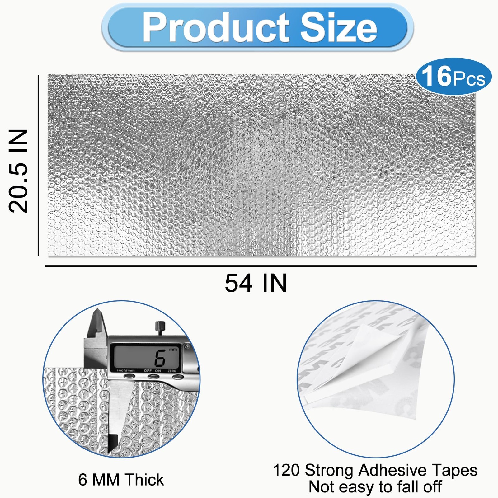 Garage Door Insulation Kit - 16P Double Bubble Window Heat 20.5 x 54 IN gallery