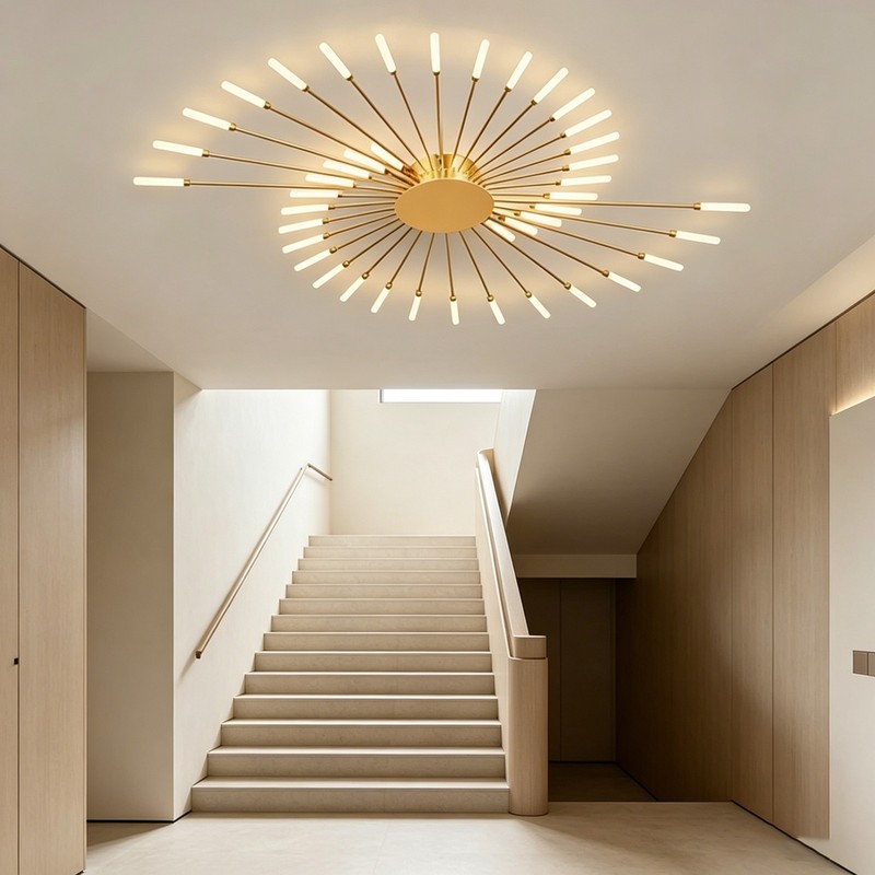 Indoor LED Ceiling Light Hollow Fireworks Design Modern Decor for Home Business gallery