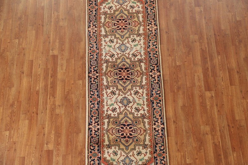 Ivory Heriz Serapi 8 ft Runner Rug Handmade Wool Carpet 2' 6" x 7' 11" gallery