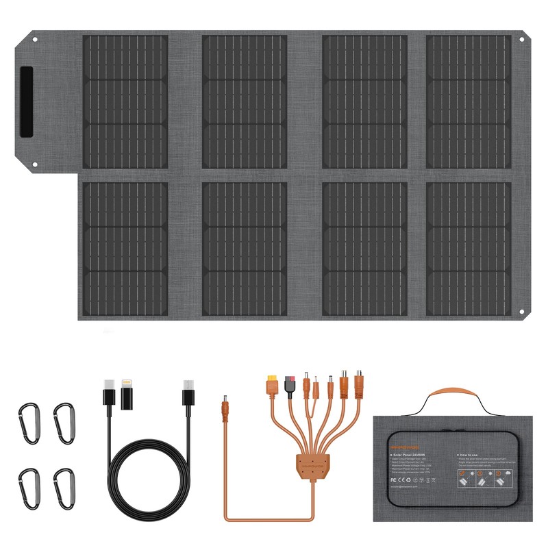 40W 80W Foldable Solar Panel Kit Type-C USB-A Ports for Power Banks Refurbished gallery