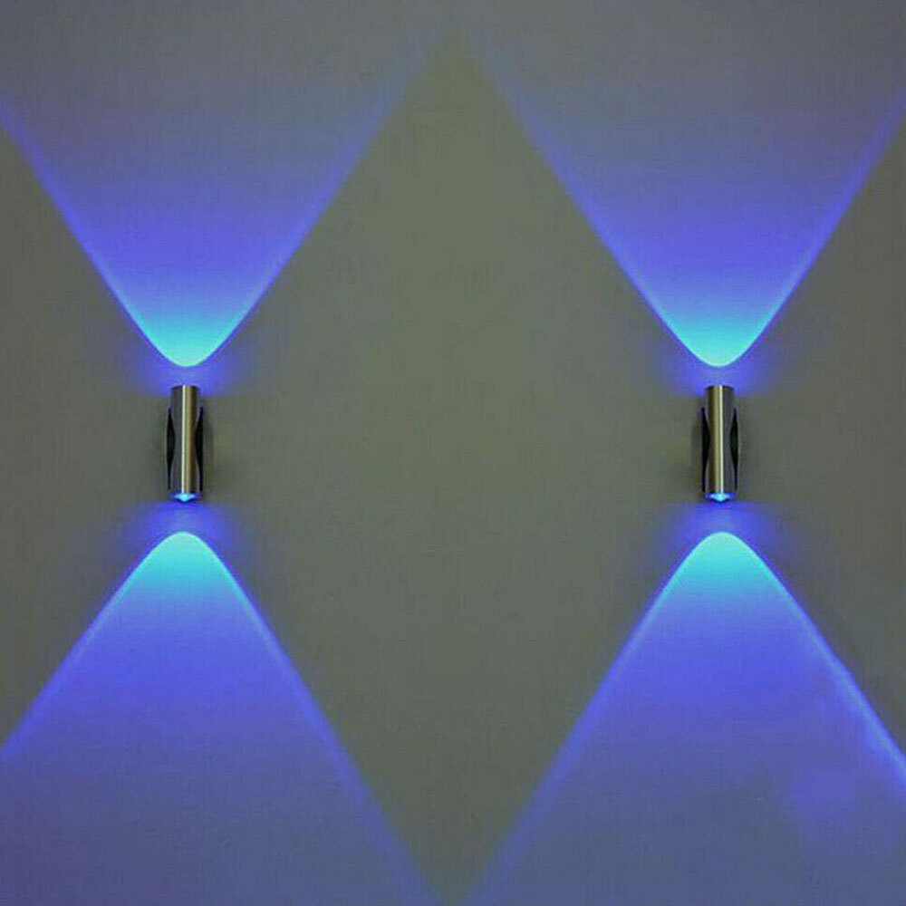 2x Double-headed LED Wall Lamp Sconce Bar Ceiling Light Blue Wall Party Decor gallery