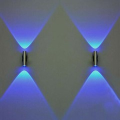 2x Double-headed LED Wall Lamp Sconce Bar Ceiling Light Blue Wall Party Decor