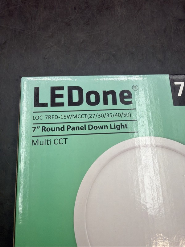 LEDone 7” LED Round Panel Downlight 15W Multi-CCT 2700-5000K 7- PACK OF 4 gallery
