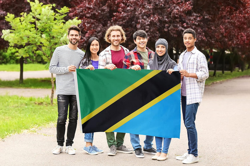 DANF Tanzania Flag 3X5 Ft Thick Polyester, Fade Resistant, Brass Grommets, Canva gallery