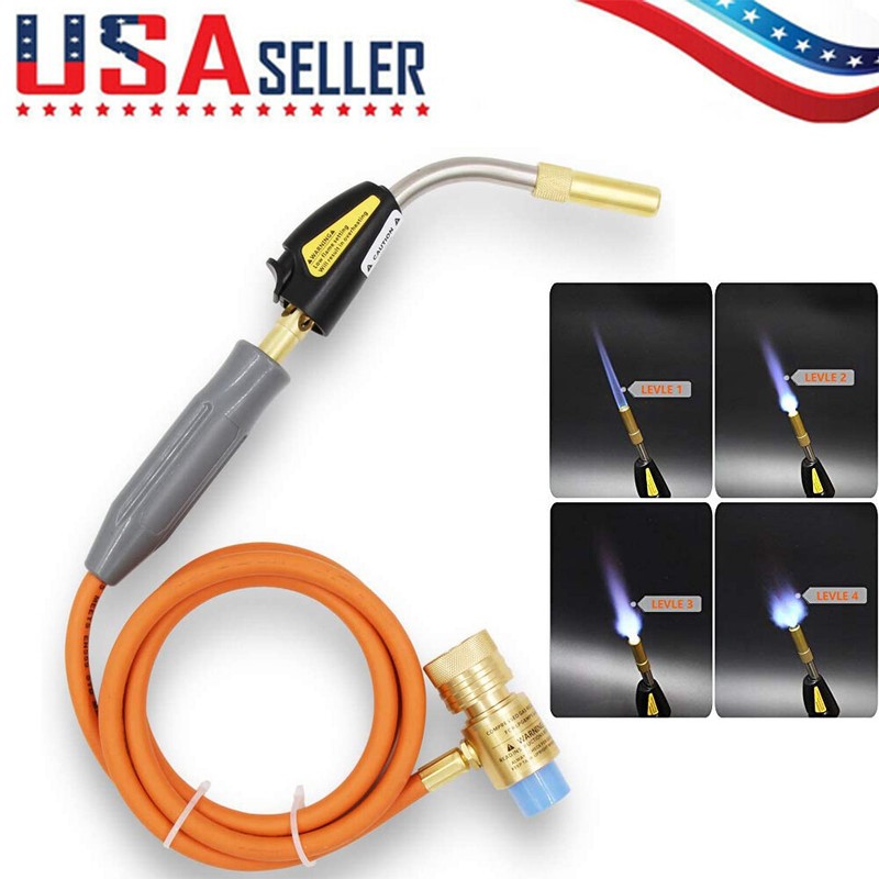 MAPP MAP-pro Propane Self-Igniting Gas Welding Turbo Burner Torch & 5' Hose Kit gallery