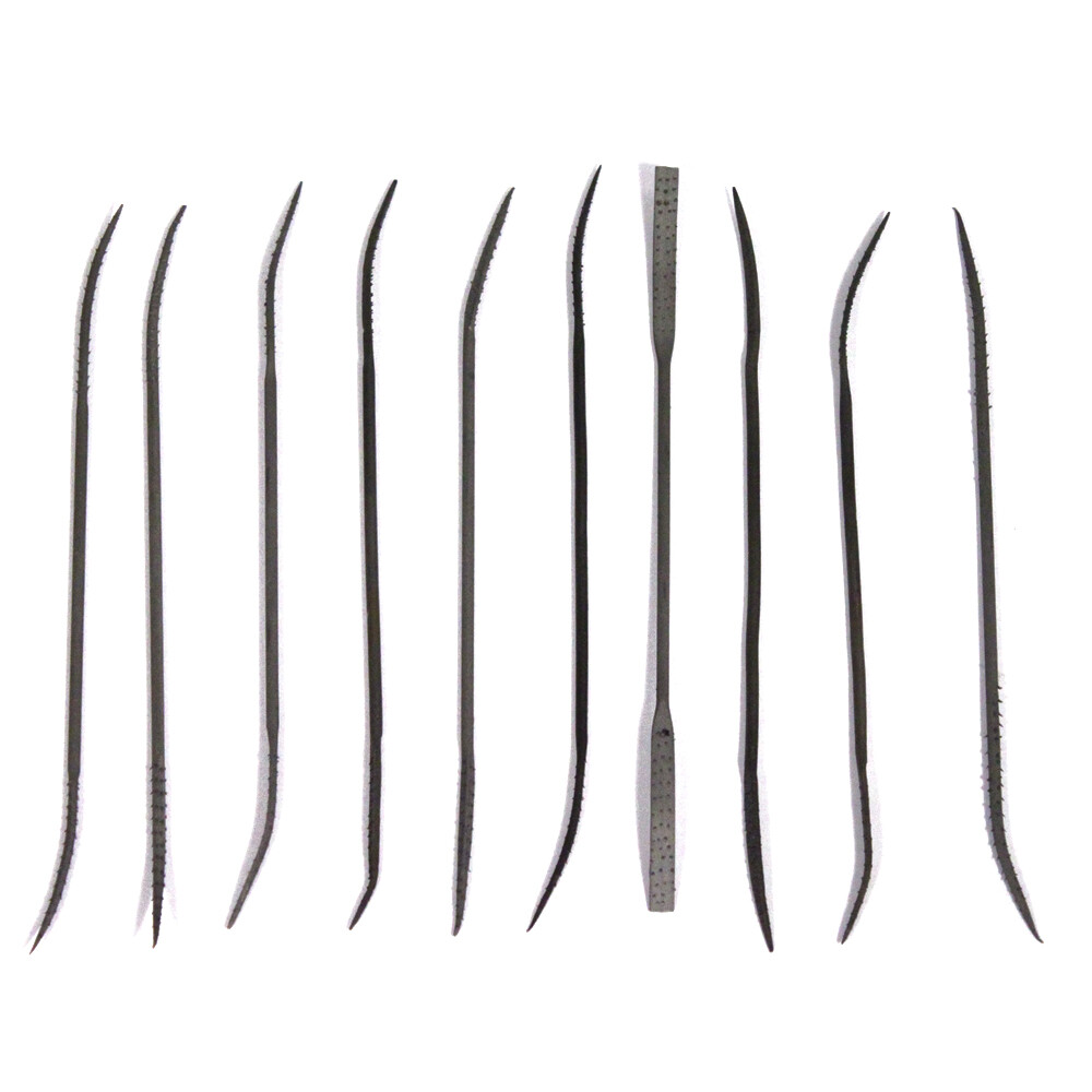 Wood Rasp Coarse Cut Riffler File Set Double Ended Bearing Steel 175mm 10pc gallery