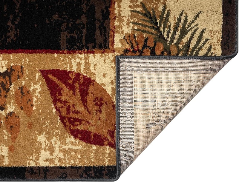 Lodge Cabin Rustic Forest Bear Paw Pinecone Area Rug **FREE SHIPPING** gallery