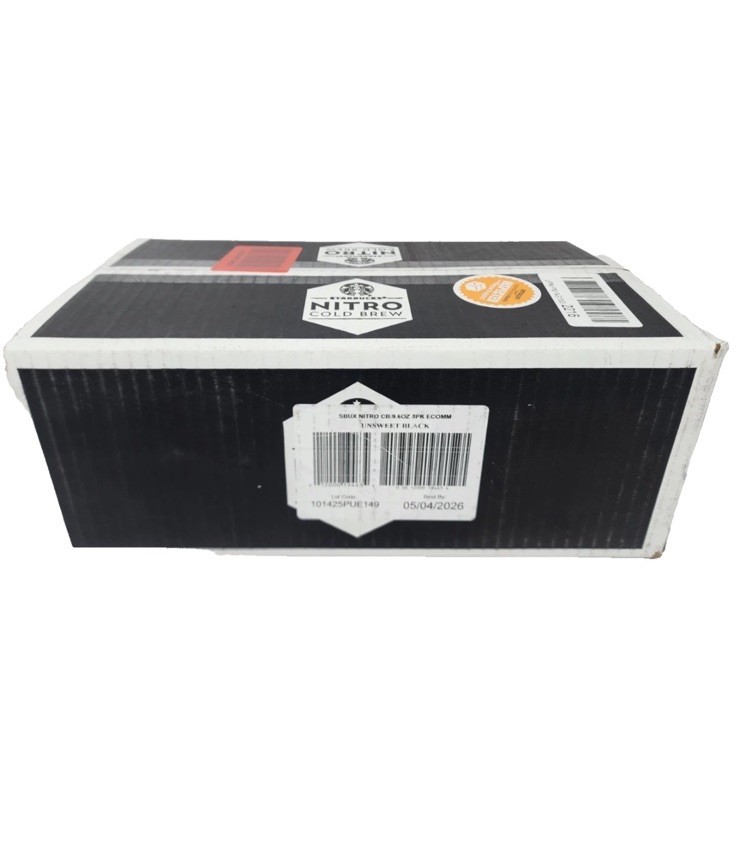 Starbucks - RTD Coffee Nitro Cold Brew, Black Unsweetened 9.6 fl oz BB 05/26 8pk gallery