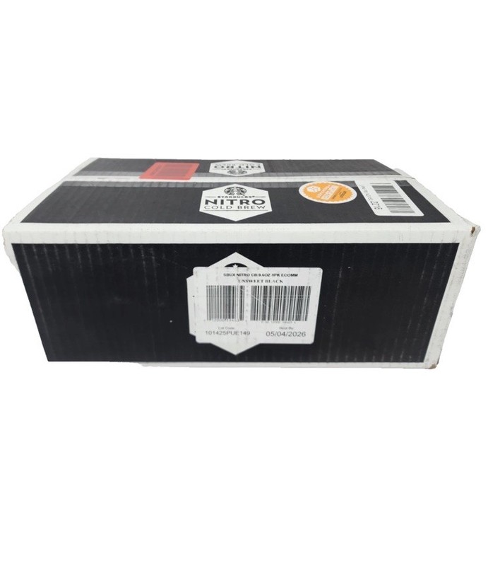Starbucks - RTD Coffee Nitro Cold Brew, Black Unsweetened 9.6 fl oz BB 05/26 8pk gallery