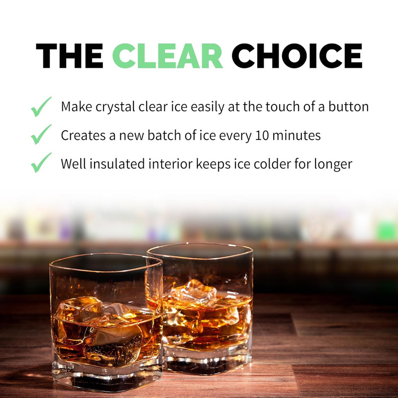 Clear Ice Cube Maker Machine | First Cubes in 15 Minutes, 40 Lbs. of Ice in 24 H gallery