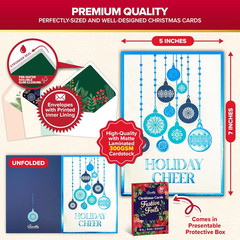 40 Pack Foil Embossed 5X7In Assorted Christmas Cards with Envelopes and Stick…