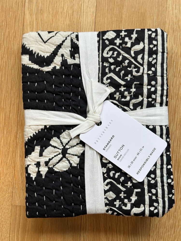 Pottery Barn Sutton Reversible Quilted Standard Sham New with tags