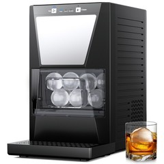 Countertop 2″ Clear Ice Ball Maker 2pcs in 40 Mins Enhanced Insulation for Whisk