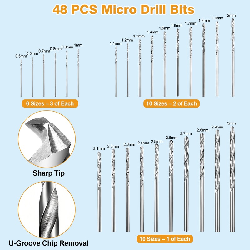 59Pcs Precision Pin Vise Mini Micro Hand Twist Drill Bits Set Rotary Tools Kit gallery