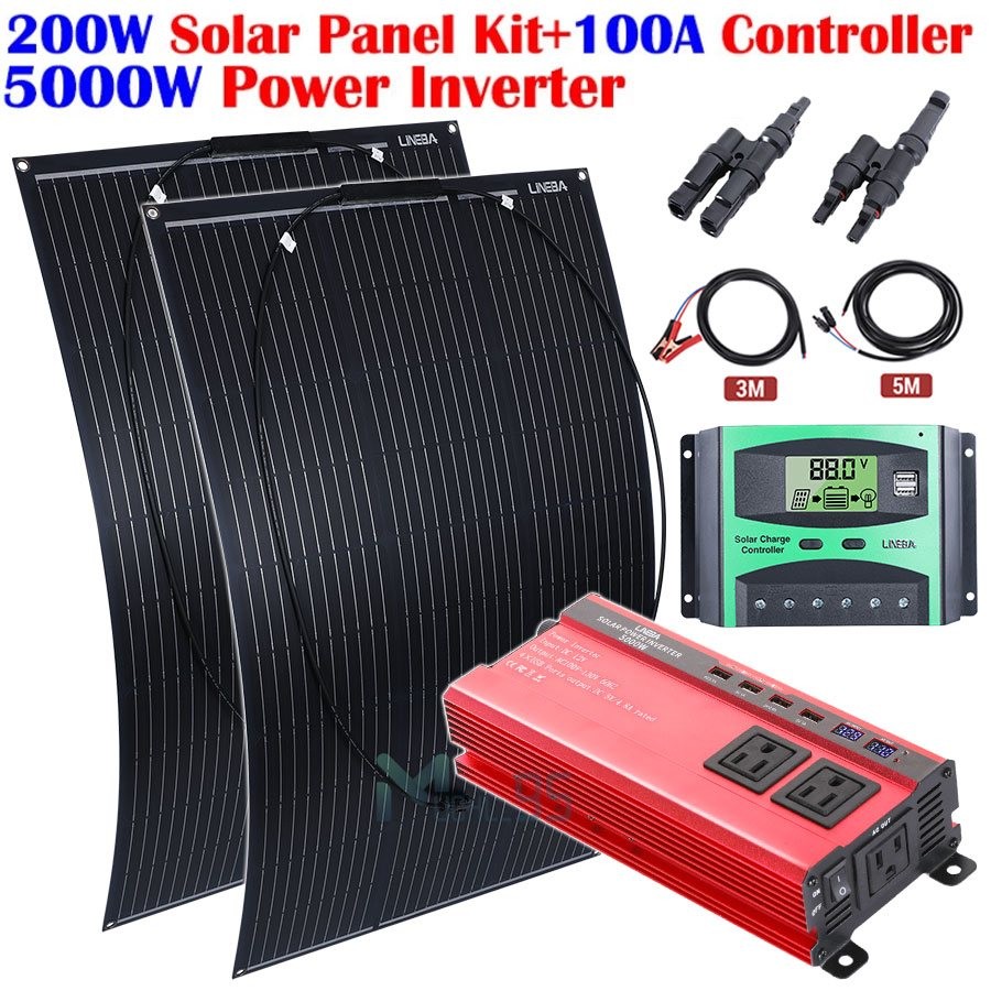 Solar Panel Kit Solar Power Inverter Generator 100A Home 110V Grid System gallery