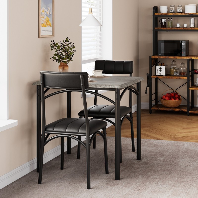 Space-Saving Dining Table and Chairs Set, Small Apartment Kitchen Furniture 3PCS gallery
