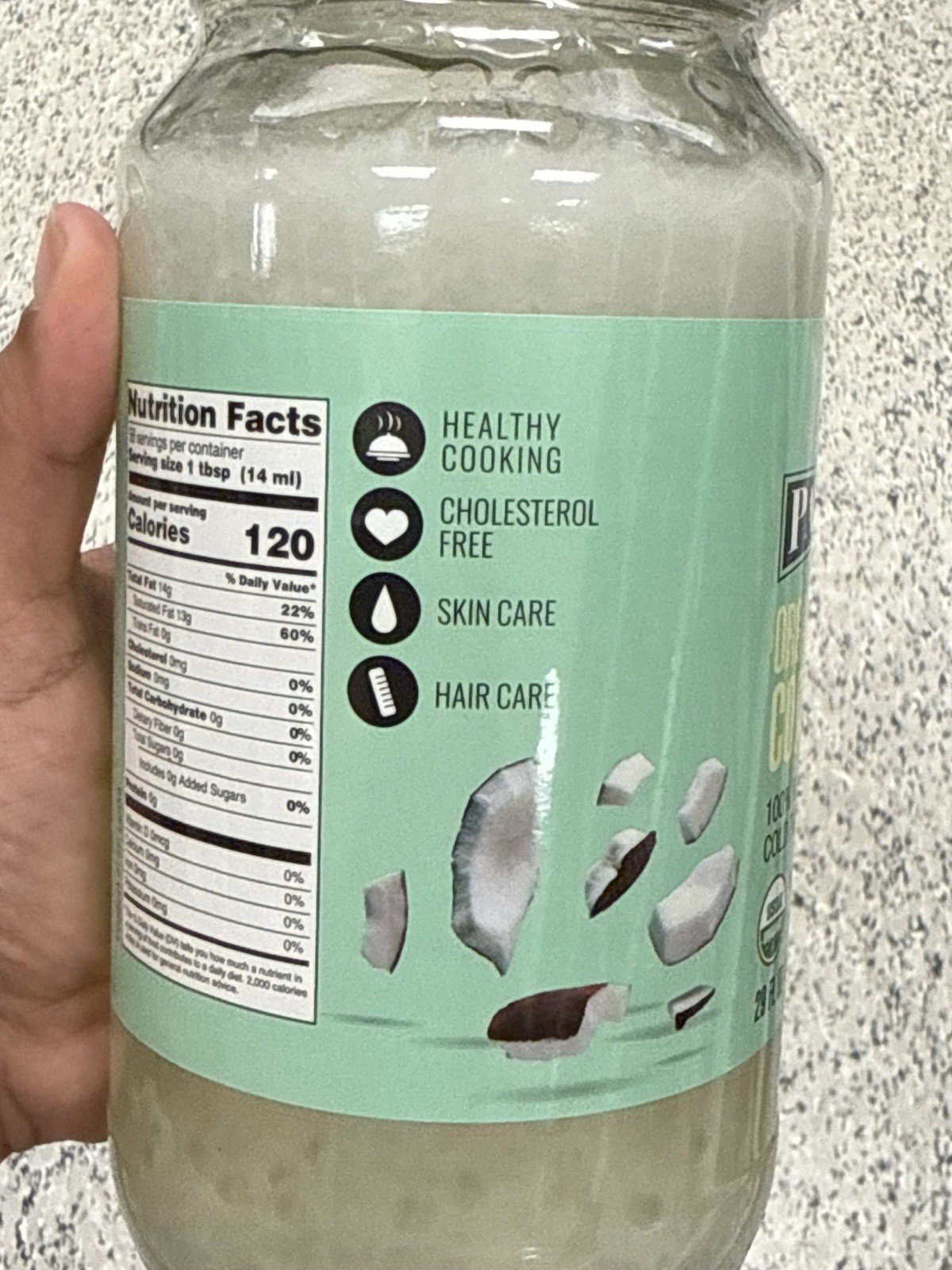 Papa Palermo USDA Organic Virgin Coconut Oil Raw Cold Pressed 29 fl oz gallery