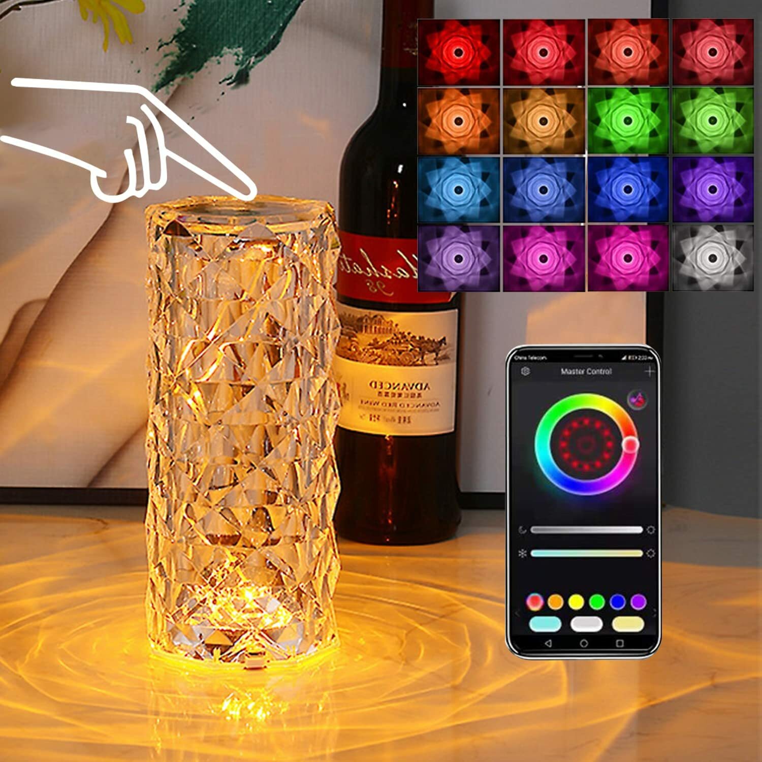 Crystal Lamp Table Lamp 16 Colors Changing Projector Light APP Control Lights gallery