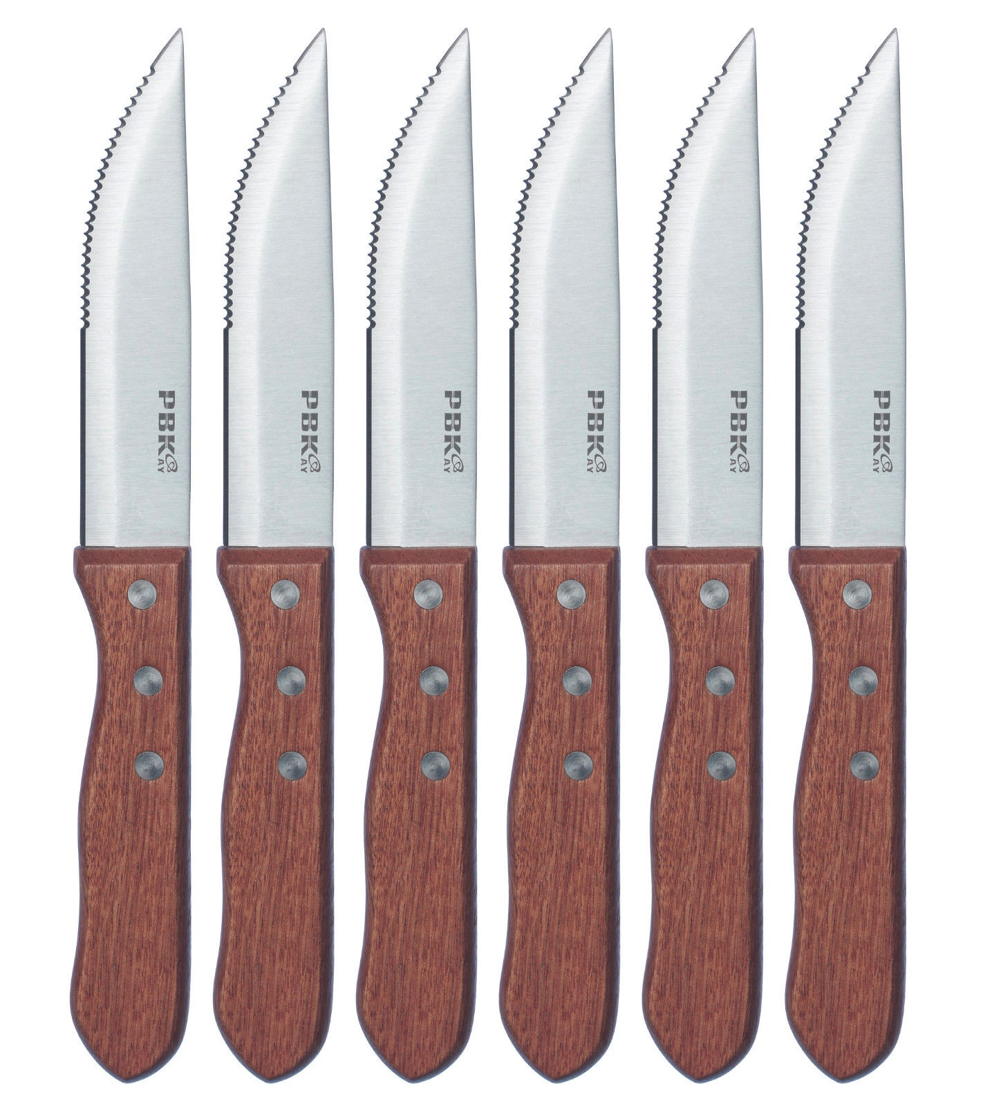 6 Steak Knife Set Serrated Edge Steel Utility Knives Steakhouse Cutlery Utensil gallery