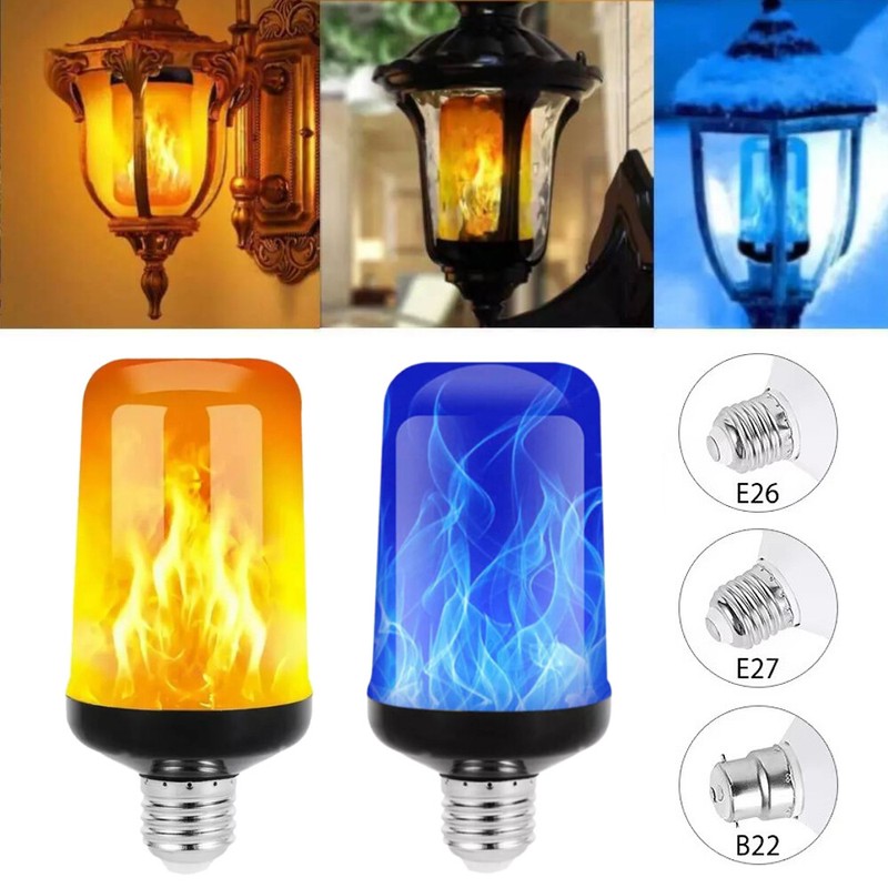 4 Modes E26 / E27 / B22 LED Fire Flicker Flame Light Simulated Burning Lamp Bulb gallery