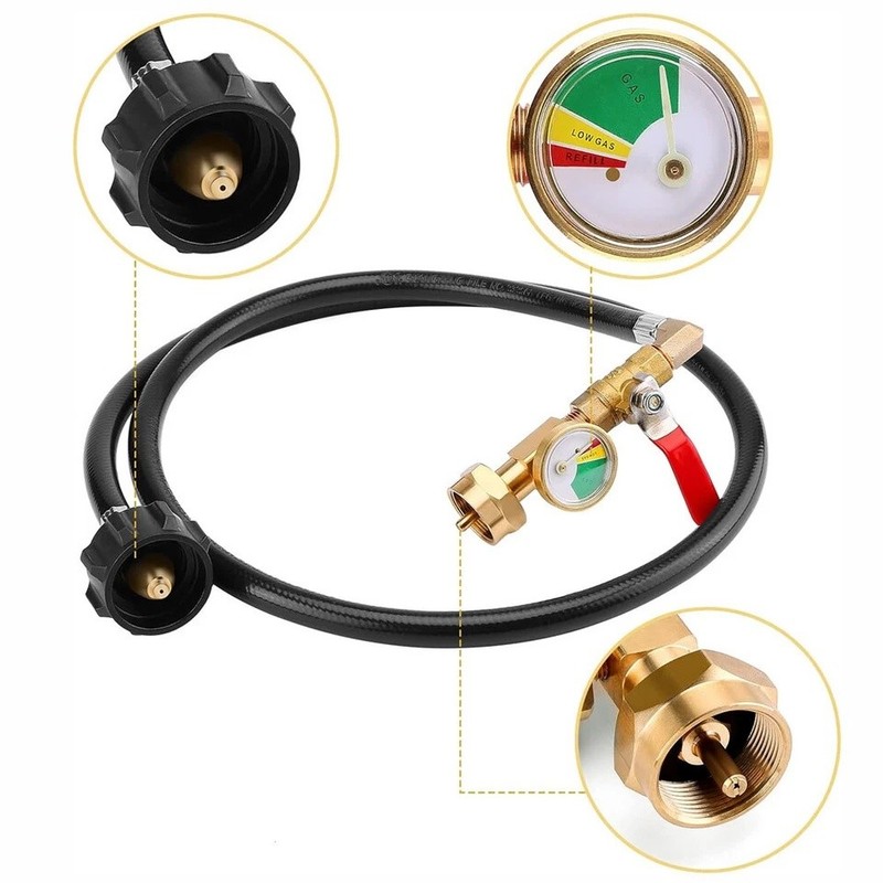 4FT Propane Adapter Refill Adapter Hose, Universal QCC1/Type 1 with Propane Gaug gallery