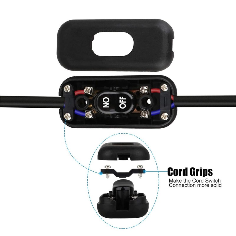 2 Pack Inline Cord Switch On/Off Electrical Wire Appliance Rocker Switch gallery
