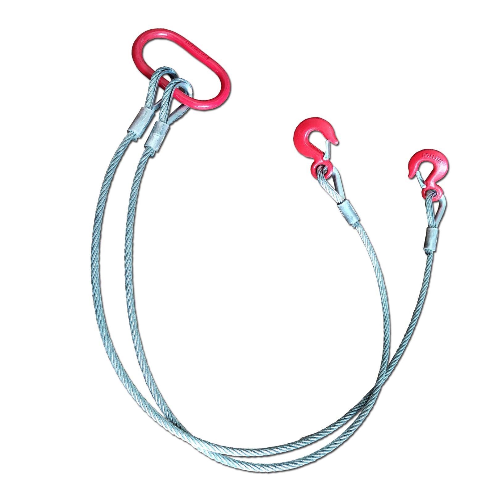Wire Rope Sling Two Leg1/2Inch X 5 Ft Wire Rope 4410lbVertical Rated Capacity gallery
