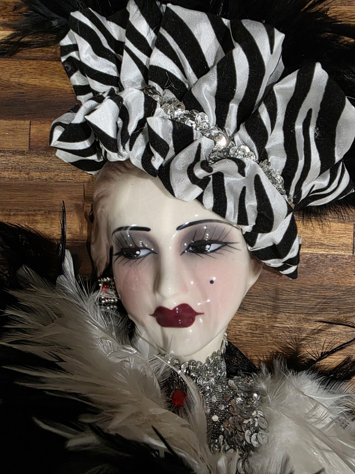 Unique Creations Vintage Lady Face Mask Wall Artist Signed San Francisco Cali gallery