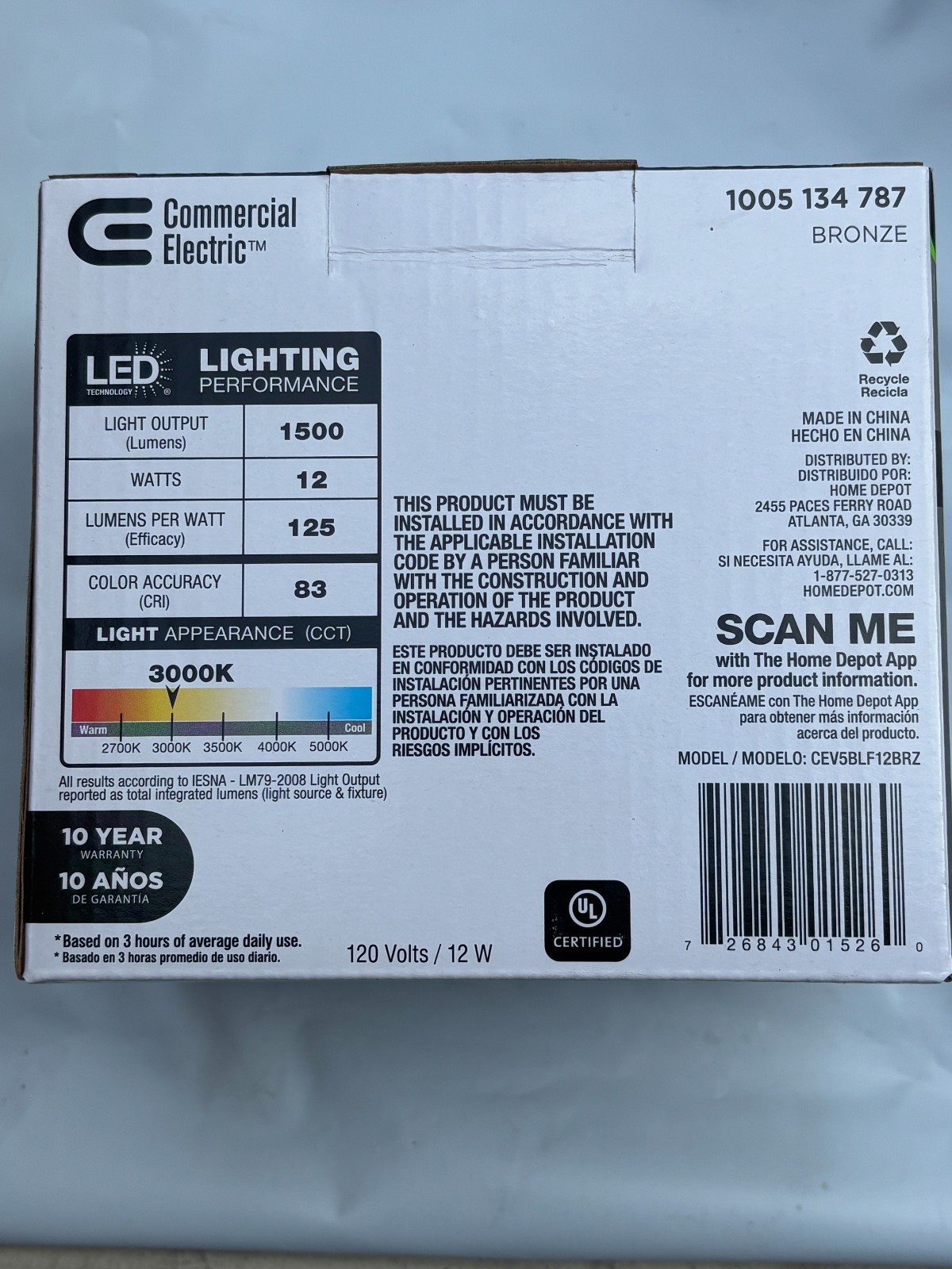 Commercial Electric 12W Bronze Outdoor LED Bullet Flood Light 1500 Lumens 3000K gallery