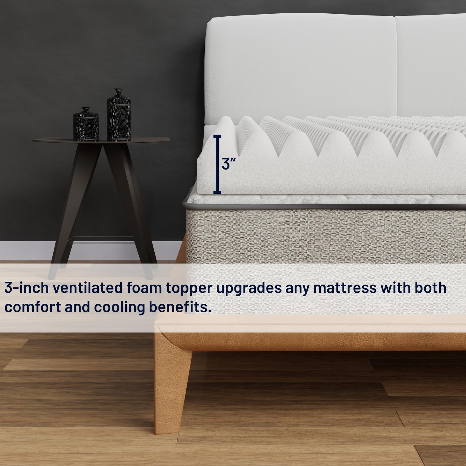 , 3-Inch Convoluted High Density Foam Mattress Topper, CertiPUR-US Certified ... gallery