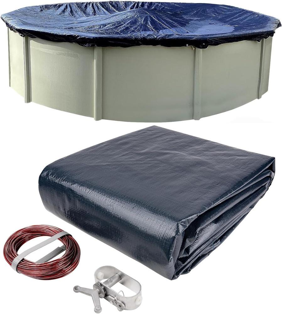 18’ Ft. round Pool Winter Cover for above Ground Pools - 8-Year Warranty, Cold a