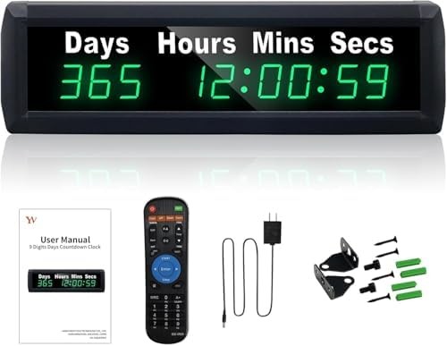 YZ Digital 999 Days Countdown Timer, Count Up/Count Down Clock with Remote, 12/2 gallery