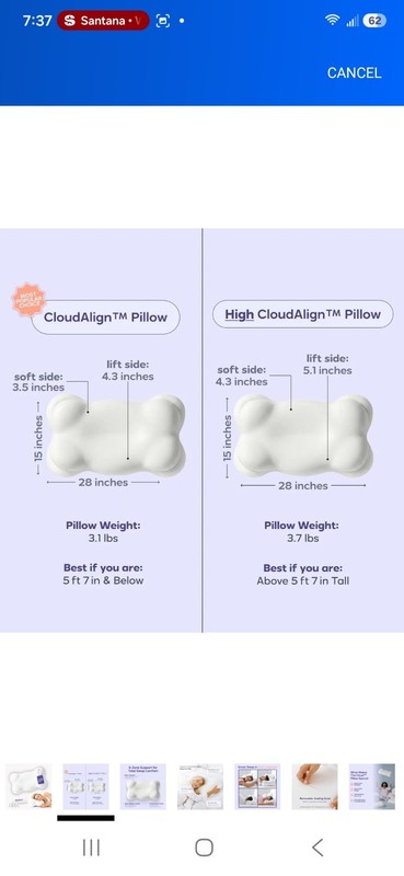 Mellow Cloud Pillow, Ergonomic Memory Foam Cloud Align Pillow for Neck Suppor... gallery