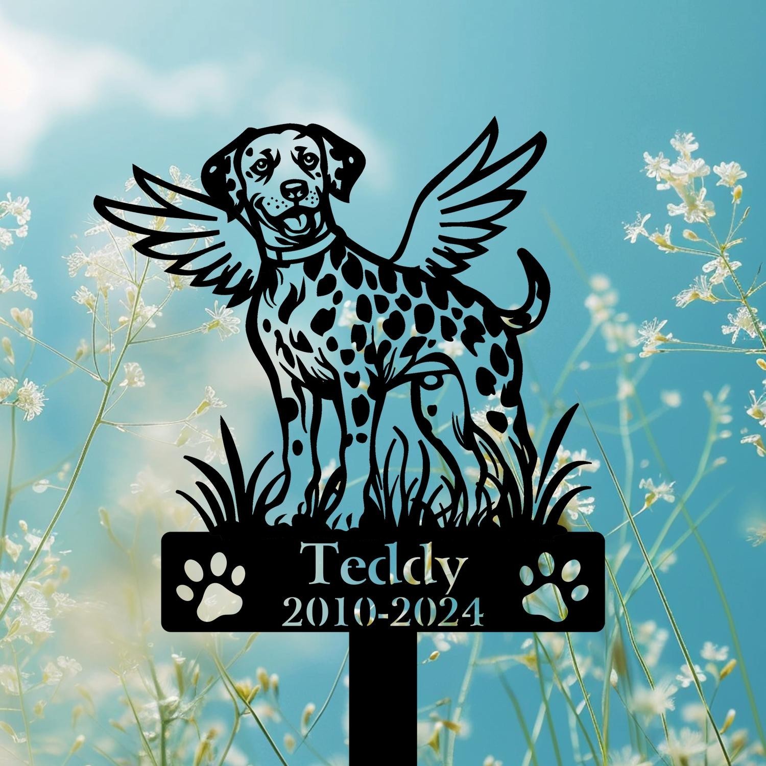 Personalized Angel Dog Memorial Stake, Pet Loss Garden Sign gallery
