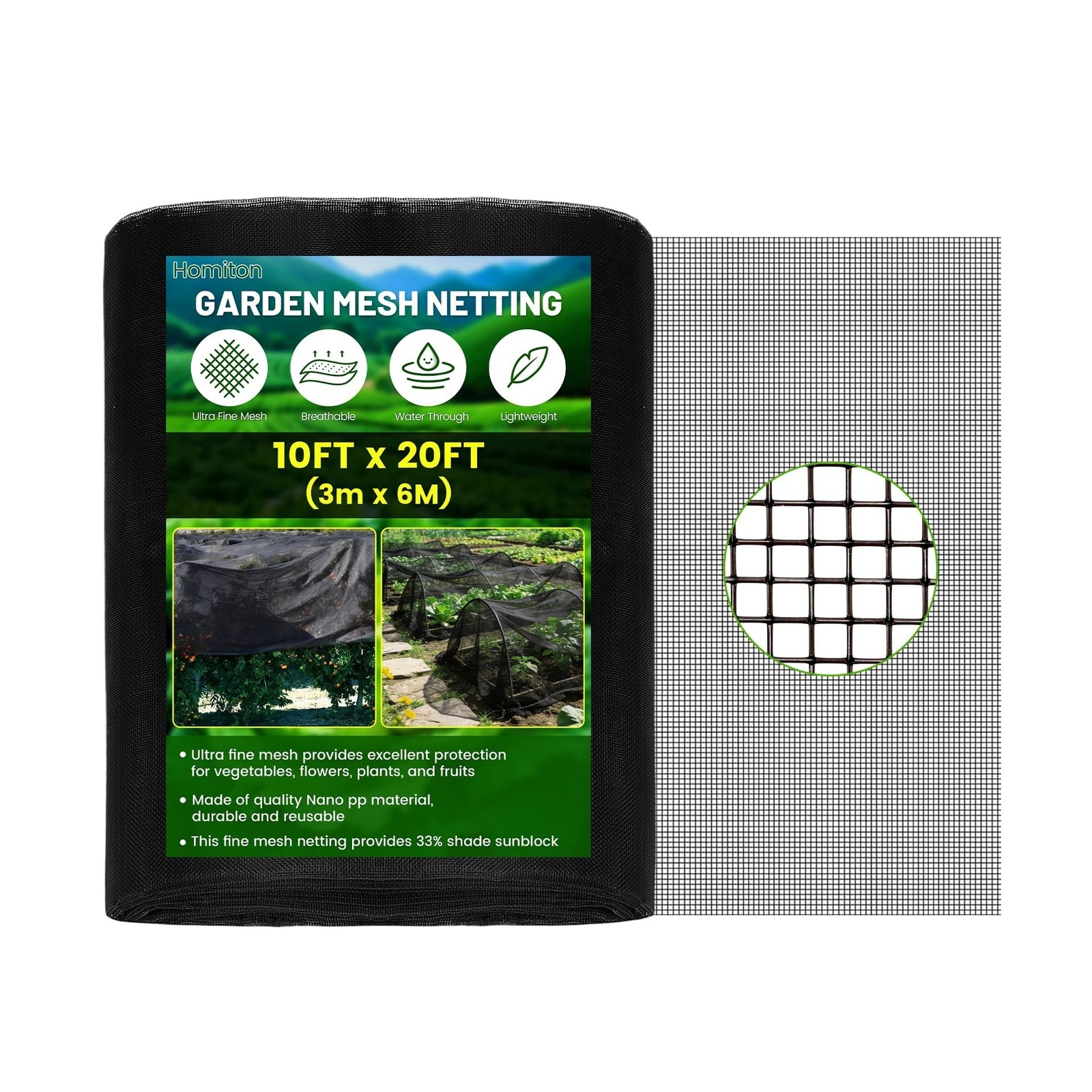 Stronger Garden Mesh Netting, 10 x 20 FT Ultra Fine Nano PP Plant C... Fast Ship gallery