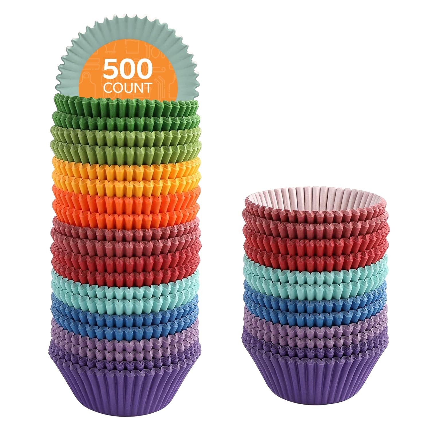 [500 Count] Standard Colorful Cupcake Liners, Muffin Liners for Baking, Food ... gallery