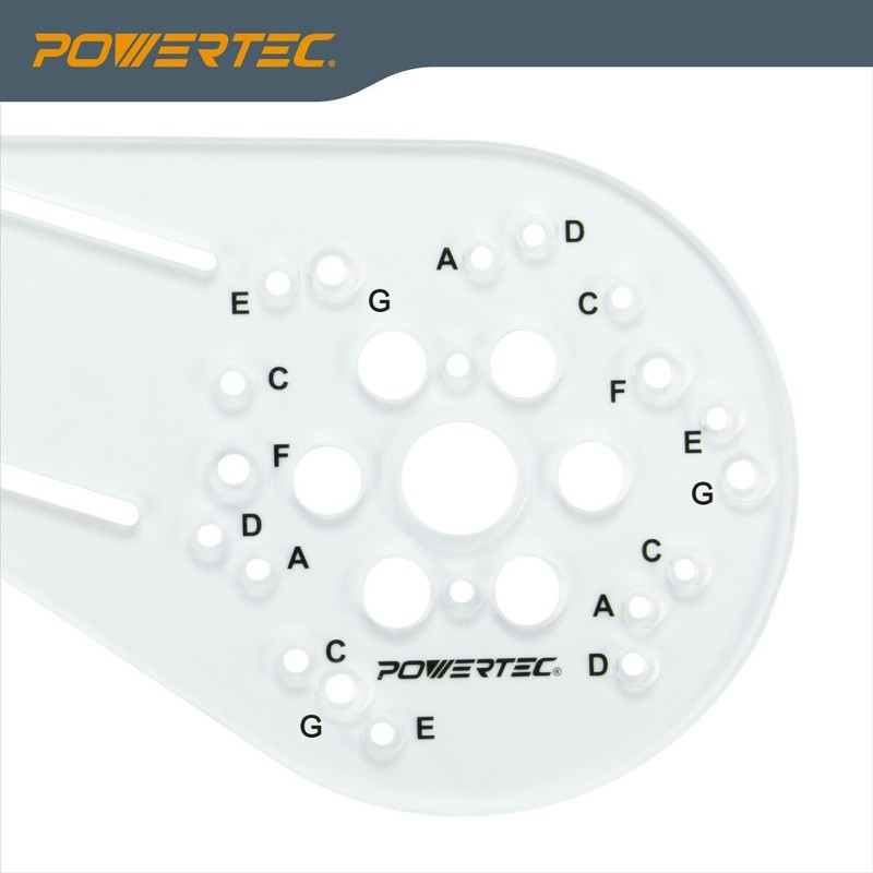 POWERTEC 71398 Universal Router Base Plate with Reversible Edge Guide and D-Hand gallery