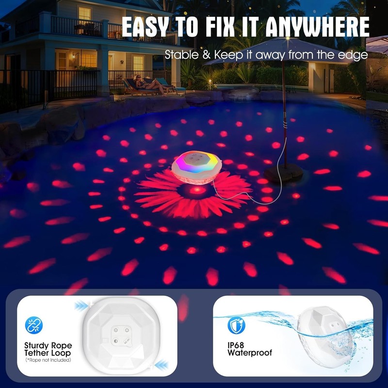Floating Pool Lights IP68 Waterproof Color Changing Lighting for Pools gallery