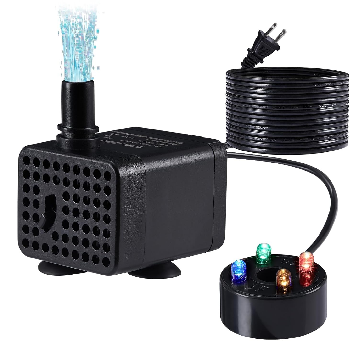 Mini Submersible Fountain Pump with LED Lights 70GPH 260L/H 3W Ultra Quiet gallery