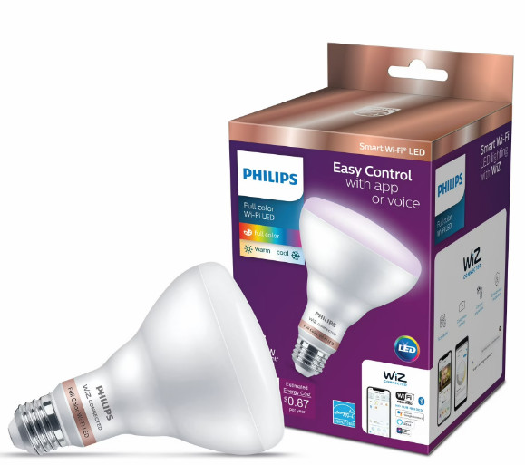Philips Smart Wireless 65-Watt LED BR30 Floodlight - Color Changing, Dimmable gallery