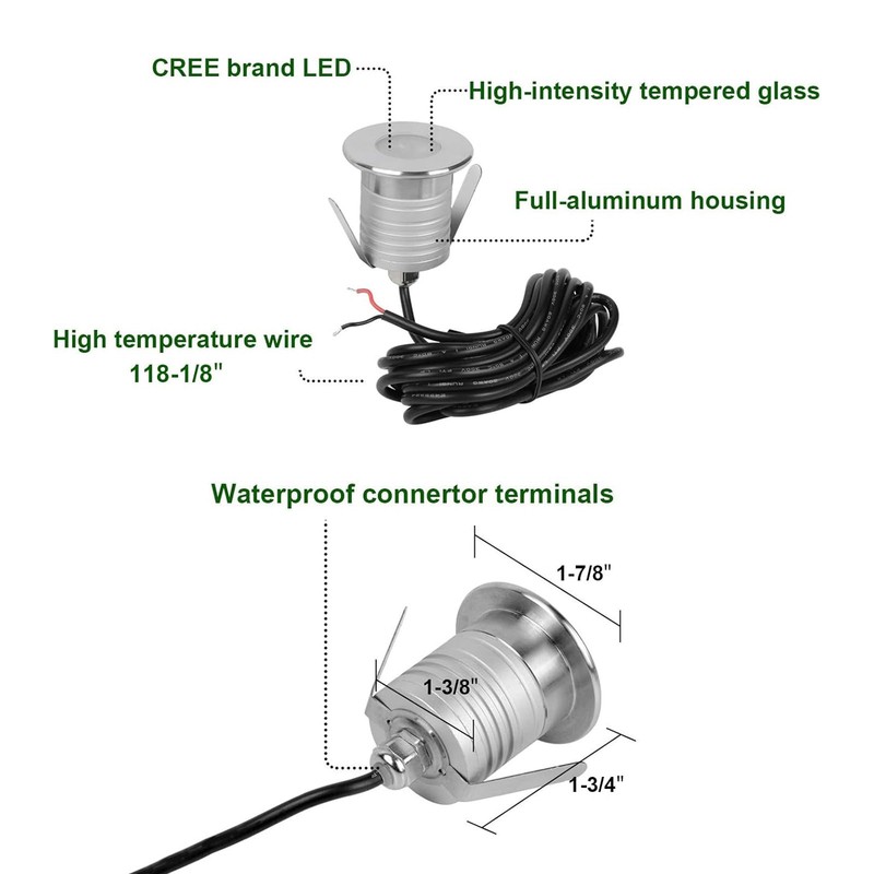 Dimmable Underwater Pool Lights 4 Pack,3W 5700K Low Voltage for Ponds&Fountains gallery