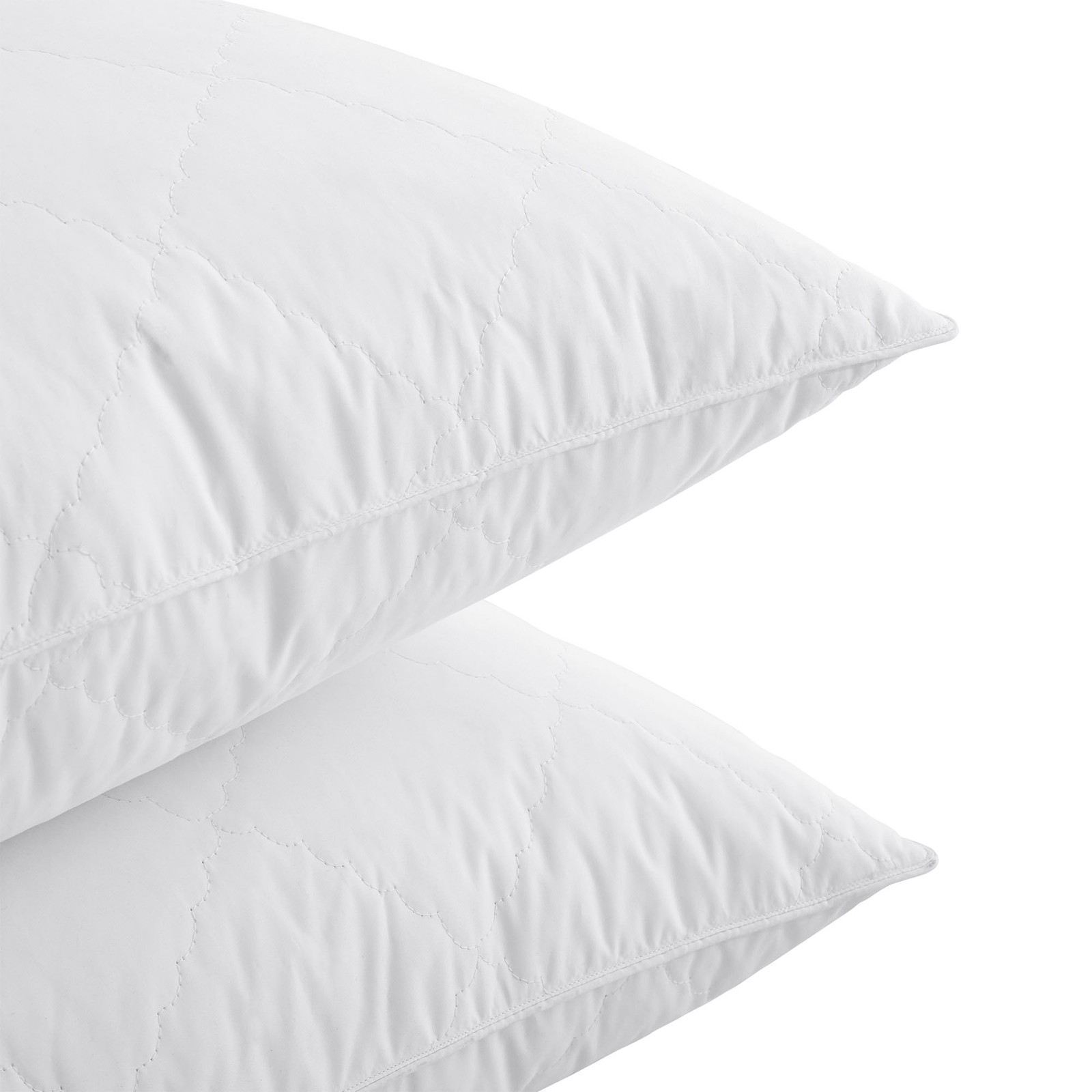 2 Pack Soft Quilted Feather Bed Pillows King or Queen, Anti Feather Poke Cover gallery