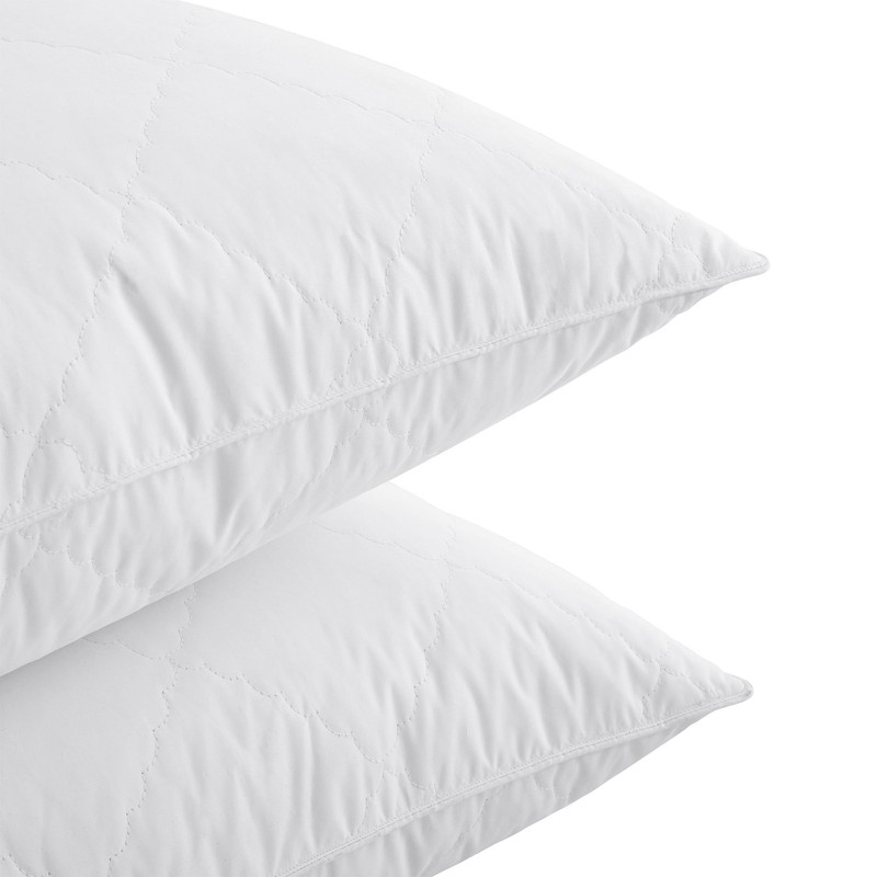 2 Pack Soft Quilted Feather Bed Pillows King or Queen, Anti Feather Poke Cover gallery
