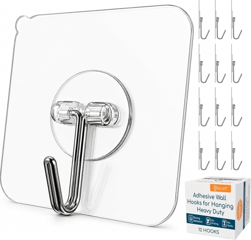 Waterproof Wall Hooks for Smooth Surfaces No Drill 22 Pounds Capacity gallery