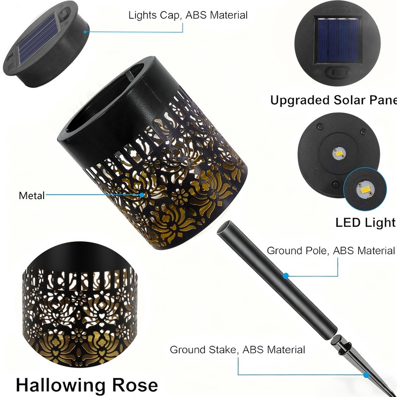 2 Pack LED Solar Pathway Lights Outdoor Solar Landscape Lights Lawn Patio Decor gallery
