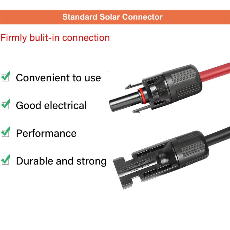 10AWG Solar Panel Extension Cable 30FT/50 FT PV Cable w/ Flexible Wire Connector gallery