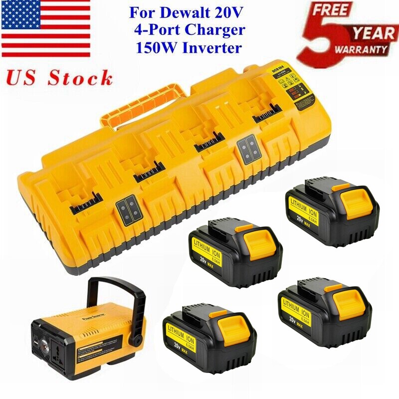 DCB104 Multiport fast Charger For Dewalt 20V LithiumXR DCB200 Battery/Inverter gallery