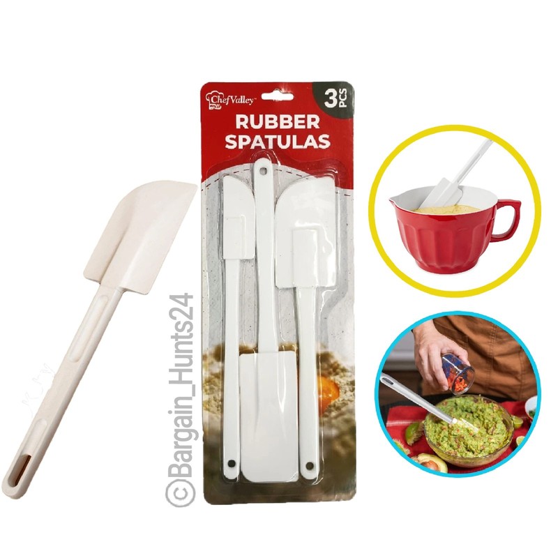 3Ct. Rubber Spatula Kitchen Utensils Set for Scraping Cooking Baking (Pack of 1) gallery