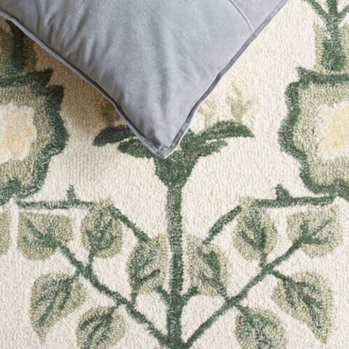 Arts & Crafts William Morris Style Hand-Hooked Wool Green Area Rug FREE SHIPPING gallery